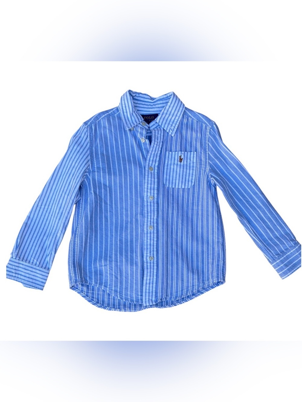 Kids Polo Ralph Lauren Light Blue & White Striped Button-Down Shirt